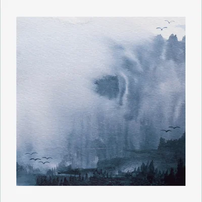 Wolf & Badger Ethereal Blue Abstract Landscape Art Print One Size Rosanna Corfe
