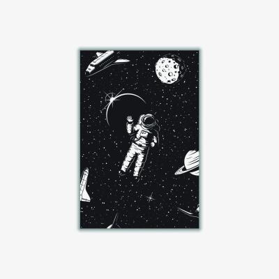 Wolf & Badger Black Hello Spaceman A1 594 X 841Mm Stanley Print House