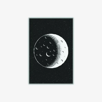 Wolf & Badger White Moon Vibes A1 594 X 841Mm Stanley Print House