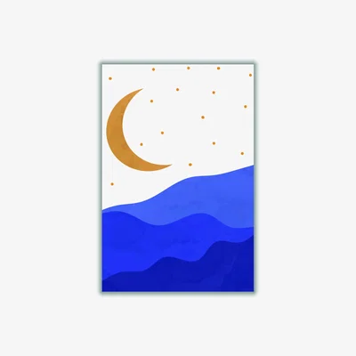 Wolf & Badger Blue Sun And Moon #1 Extra Large Stanley Print House