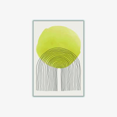 Wolf & Badger Yellow / Orange Sunny Minimal Design #4 A1 594 X 841Mm Stanley Print House