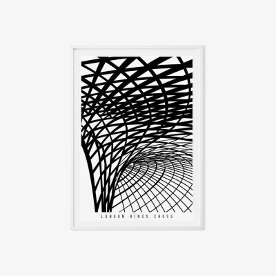 Wolf & Badger Black The Magnificent Ceiling Of London King's Cross Illustrated Art Print A3 297 X 420Mm Eye for London Prints