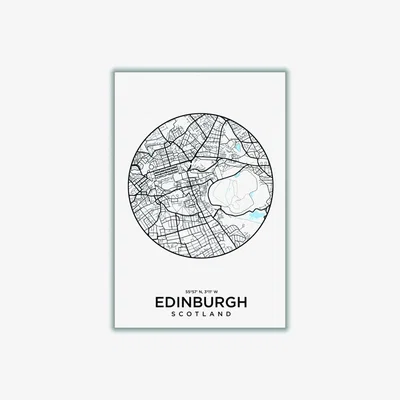 Wolf & Badger Black Map Of Edinburgh Xxs Stanley Print House