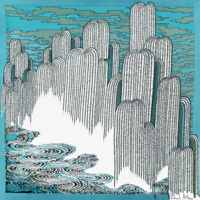 Wolf & Badger Blue Zen Design Print Richard Allan London