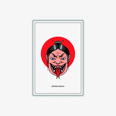 Wolf & Badger Red Japanese Geisha A1 594 X 841Mm Stanley Print House