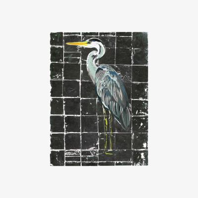 Wolf & Badger Grey Majestic Heron Limited Edition Fine Art Giclee Print Medium Chloe Croft London Limited