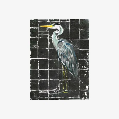 Wolf & Badger Grey Majestic Heron Limited Edition Fine Art Giclee Print Medium Chloe Croft London Limited