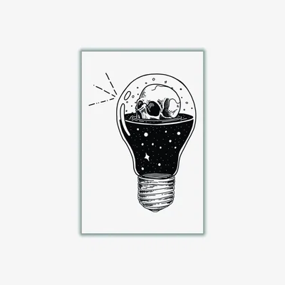 Wolf & Badger Black I Think He Had An Idea A4 210 X 297Mm Stanley Print House
