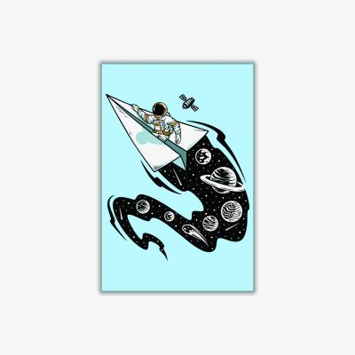 Wolf & Badger Blue Flying Thru Space A1 594 X 841Mm Stanley Print House