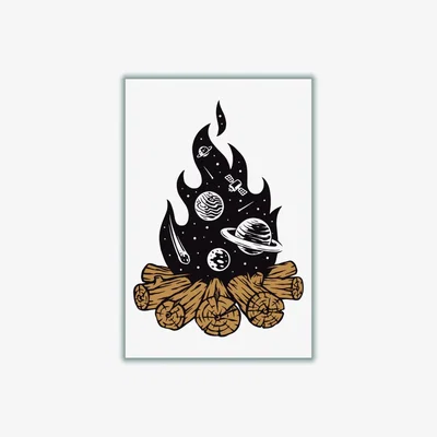 Wolf & Badger Brown Mystical Fire Large Stanley Print House