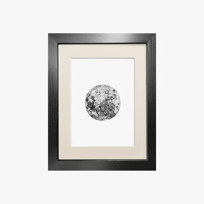 Wolf & Badger Black 'Lunar' - Fine Art Print A4 Emily Carter