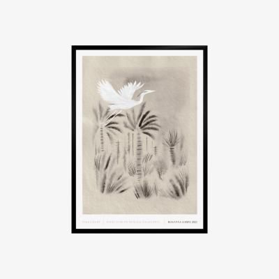 Wolf & Badger Grey / White / Black A3 - 'Take Flight' Ink Bird Art Print One Size Rosanna Corfe