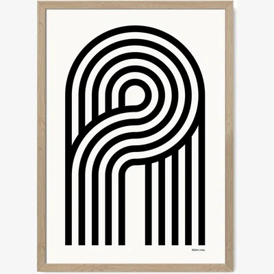 Wolf & Badger Geometric Typography Print ‘A-Z' A2 420 X 594Mm Reign & Hail
