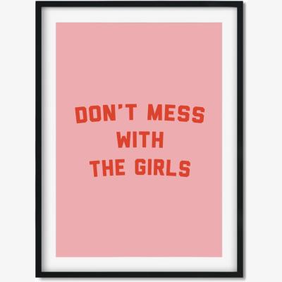 Wolf & Badger Pink / Purple Don't Mess With The Girls - A1 Poster Size A1 594 X 841Mm The Native State