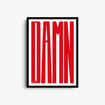 Wolf & Badger Red Damn Crimson - Giclee Fine Art Print - Small | A3 | 297 X 420Mm | East Side Studio London