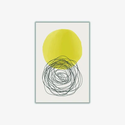 Wolf & Badger Yellow / Orange Yellow Watercolor Shapes Series #3 A2 420 X 594Mm Stanley Print House