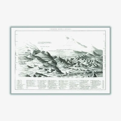 Wolf & Badger Grey Geology Map Extra Small Stanley Print House