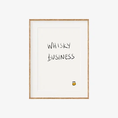 Wolf & Badger Whisky Business Print A3 297 X 420Mm Oh Oly