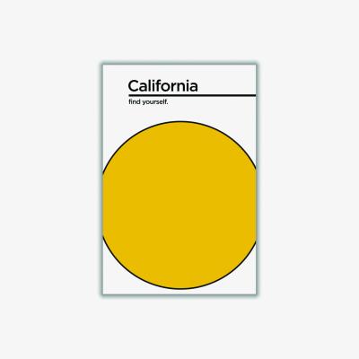 Wolf & Badger Yellow / Orange California Find Yourself A4 210 X 297Mm Stanley Print House