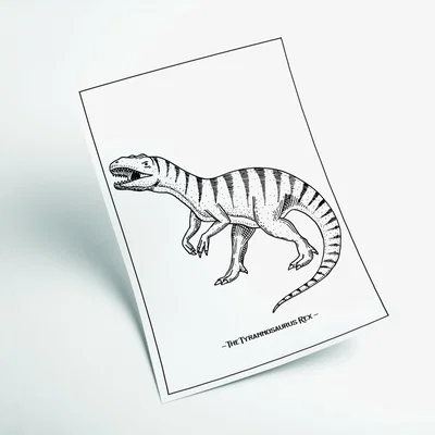 Wolf & Badger Black The Tyrannosaurus Rex A3 297 X 420Mm Stanley Print House