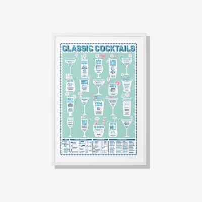 Wolf & Badger Classic Cocktails A2 Print Stuart Gardiner Design