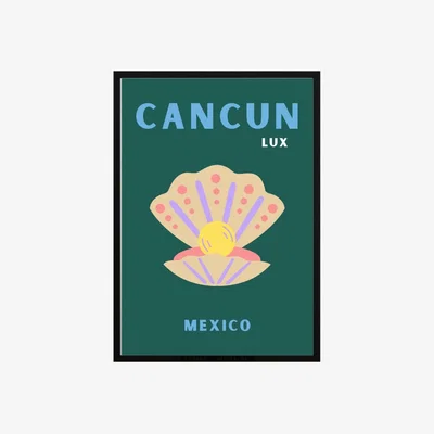 Wolf & Badger Green Cancun Luxe Pearl Poster | Artchi