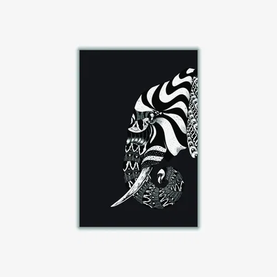 Wolf & Badger White Ornate Elephant A3 297 X 420Mm Stanley Print House