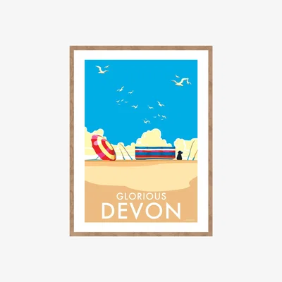 Wolf & Badger Glorious Devon Vintage Style Quote Print | A4 | 210 X 297Mm | Becky Bettesworth