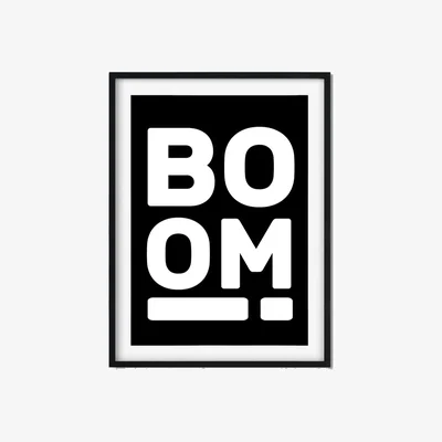 Wolf & Badger Black Boom! A3 297 X 420Mm The Native State