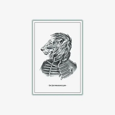 Wolf & Badger Grey The Distinguished Lion A2 420 X 594Mm Stanley Print House