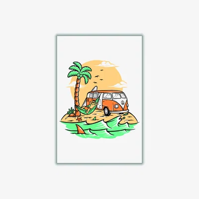 Wolf & Badger Yellow / Orange The Good Life A2 420 X 594Mm Stanley Print House