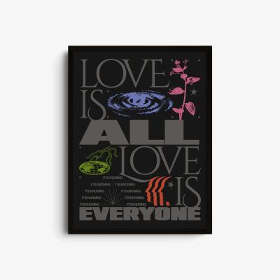 Wolf & Badger Black Love Is - Giclee Fine Art Print - Small | 12 X 16" | East Side Studio London