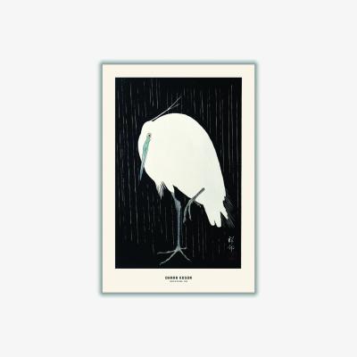 Wolf & Badger White Ohara Koson - Egret In The Rain Small Stanley Print House
