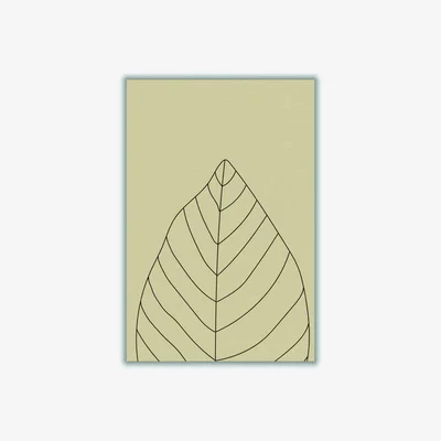 Wolf & Badger Black Minimal Leaves #1 Extra Small Stanley Print House