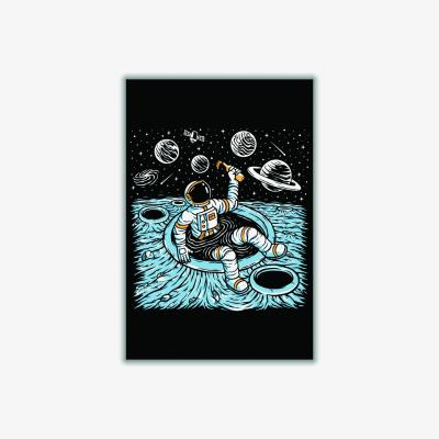 Wolf & Badger Blue Cold Beer And Zero Gravity A3 297 X 420Mm Stanley Print House