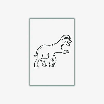 Wolf & Badger Black Hand-Head Extra Small Stanley Print House