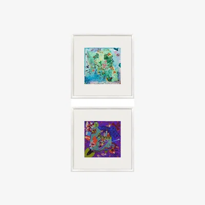 Wolf & Badger Venice Carnival And Hawaii Aloha Framed Silk Set | Un Poco