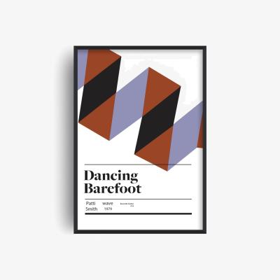 Wolf & Badger Dancing Barefoot Retro Giclée Art Print A2 | Fanclub