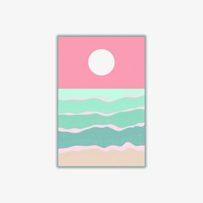 Wolf & Badger Sunset Over The Ocean #3 A4 210 X 297Mm Stanley Print House