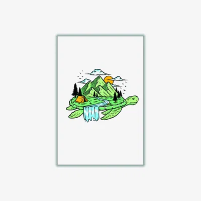 Wolf & Badger Green Turtle Power A3 297 X 420Mm Stanley Print House
