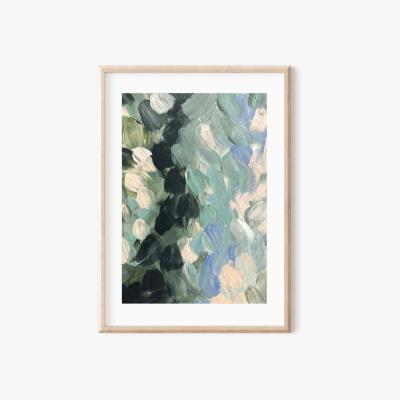 Wolf & Badger Green / Neutrals Muted Greenery Abstract Print A3 297 X 420Mm Emily M Art & Design