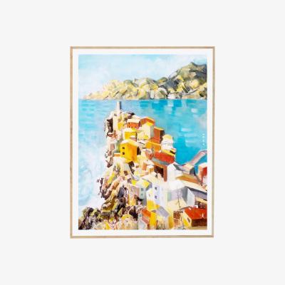 Wolf & Badger Cinque Terre Art Print: Colourful Seaside Town In Italy Awol