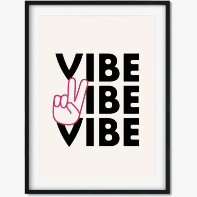 Wolf & Badger Black It's A Vibe Thing A3 297 X 420Mm The Native State