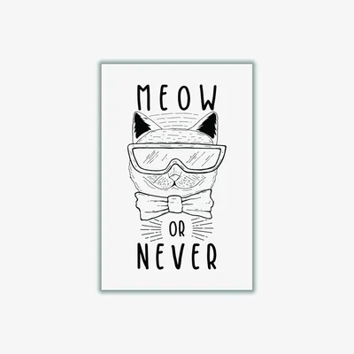 Wolf & Badger Black Meow Or Never Large Stanley Print House