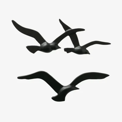 Westwing Metal Wall Objects Birdy in Bird Shape, Set of 2