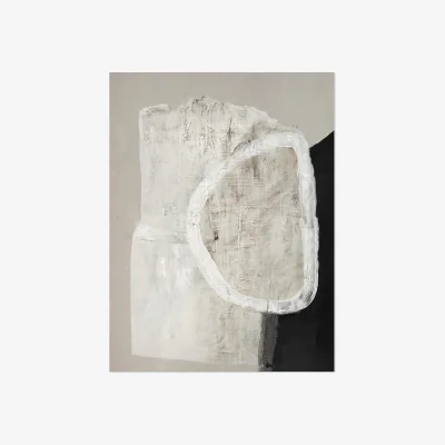 Westwing Hand-painted Canvas White Stone