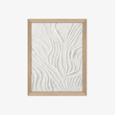 Westwing Hand-Painted Framed Canvas White Dune