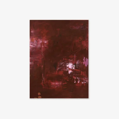 Westwing Hand-Painted Canvas Painting Invisible Red