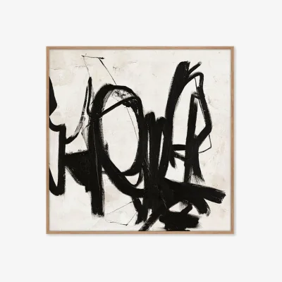 Westwing Hand-Painted Framed Canvas Art Playblack