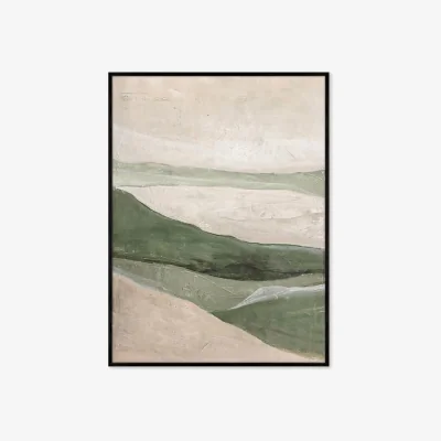 Westwing Hand-Painted Framed Canvas Picture Green Field